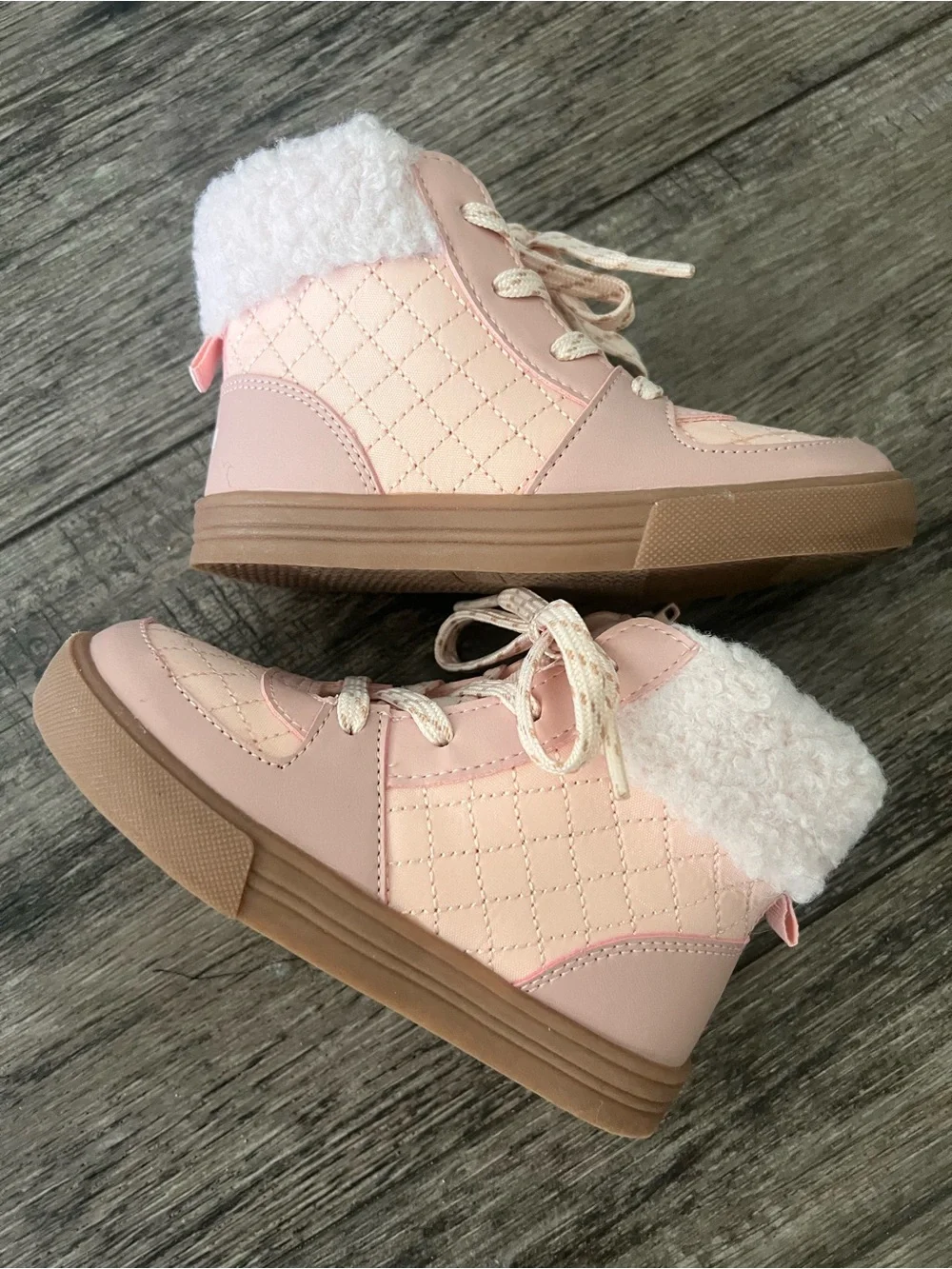 OshKosh B'gosh Pink Quilted Faux-Fur Lined Kids Boots